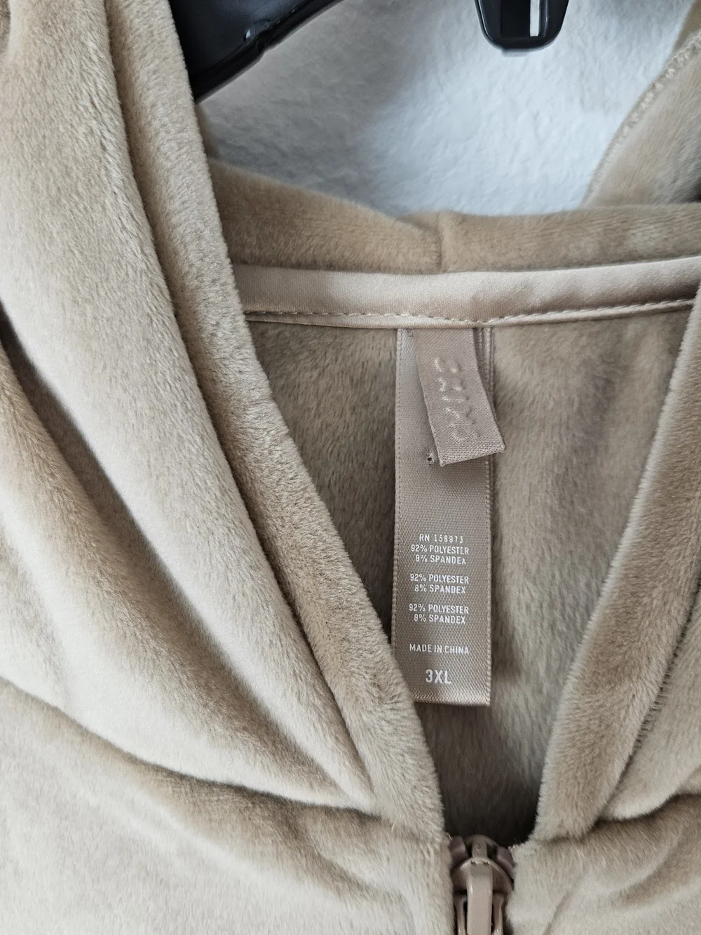 Skims Velour Zip-Up Hoodie Jacket Size 3XL Cropped
